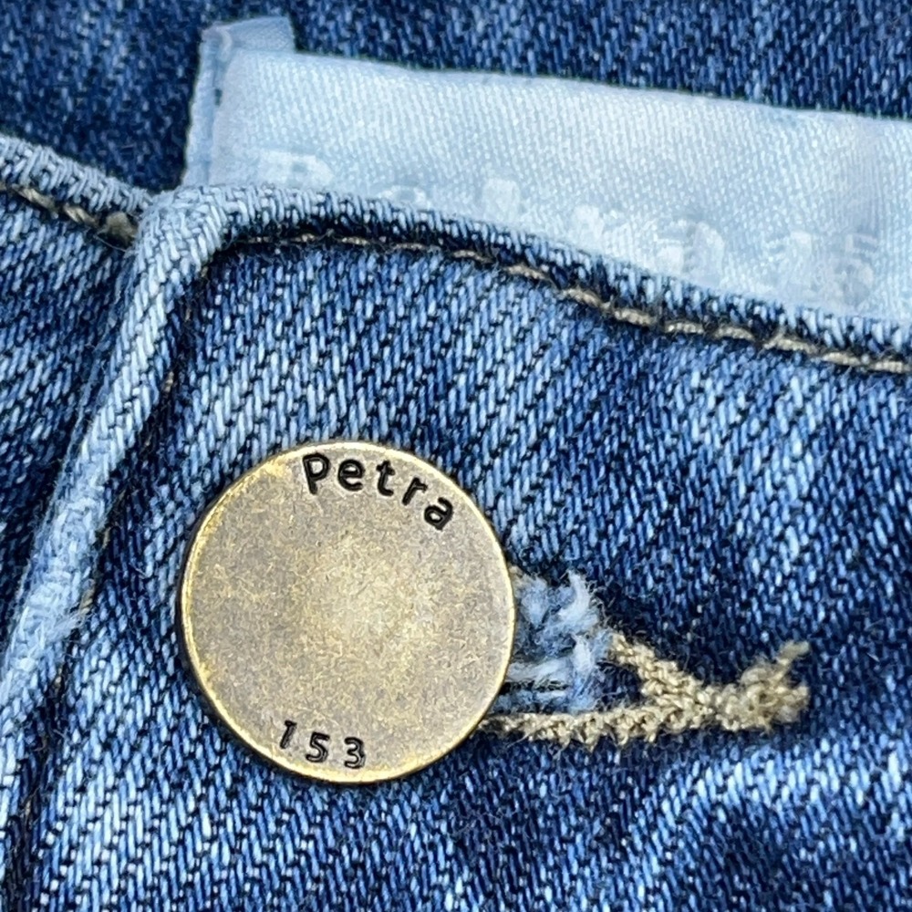 Women’s Distressed Dark Blue Flare Jeans - Picture 6 of 15